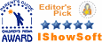 Editor's Pick and 5/5 Rating on IShowWeb.com
